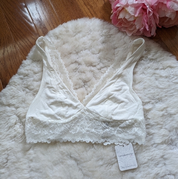 Free PEOPLE intimately essential longline bralette bra ivory xs - Picture 6 of 9